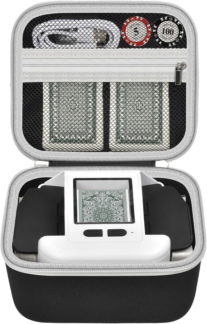 casmilee Case Compatible with Automatic Card Shuffler - 6 Deck Storage Holder for Canasta Shuffler Cards, Auto Mahjong Card Shuffler & Dealer Travel Bag with 2 Elastic Card Bands Included（Box Only） - Image 1